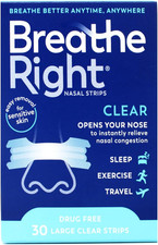 Nasal Strips Clear for Sensitive Skin Large 30 Each
