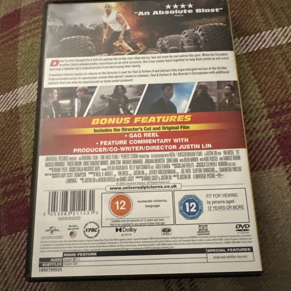 The Fast and the Furious 9 DVD 2021 UK R2 - Image 2 of 2