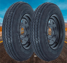 2pcs 6-ply Trailer Tires On Rim 5.30-12 5.30x12 530-12 Trailer Tires 4 Lug On 4