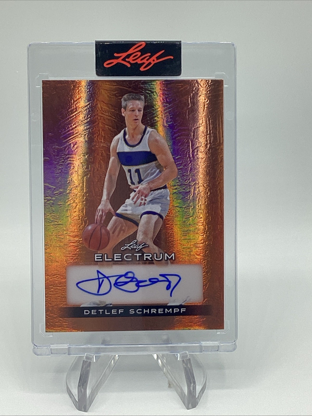 DETLEF SCHREMPF - 2024 Leaf Electrum #’d 11/20 BRONZE FOIL Encased Legend PACERS