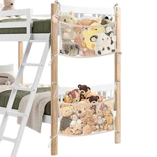 2 Pack Stuffed Animal Storage Net for Kids, Bedside Toy Organizer Net - Neatl...
