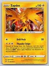 Zapdos 048/185 Holo Rara SWSH04: Carta Pokemon Vivid Voltage - NM