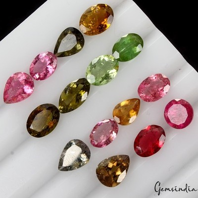 Certified 13.50Ct Natural Multi Color Tourmaline Mix Cut Loose Unheated Gems Lot