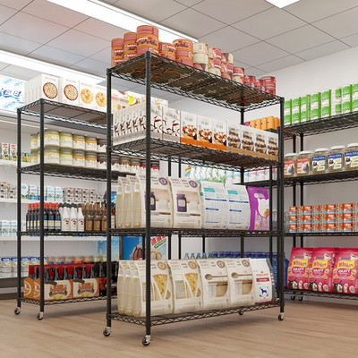 Adjustable 46X17X65'' 4 Tier Heavy Duty Wire Shelving Unit NSF Metal Shelf Rack