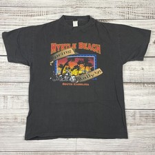 Motorcycle Spring Rally Myrtle Beach 1995 Men’s L T-shirt USA Made Carolina Map