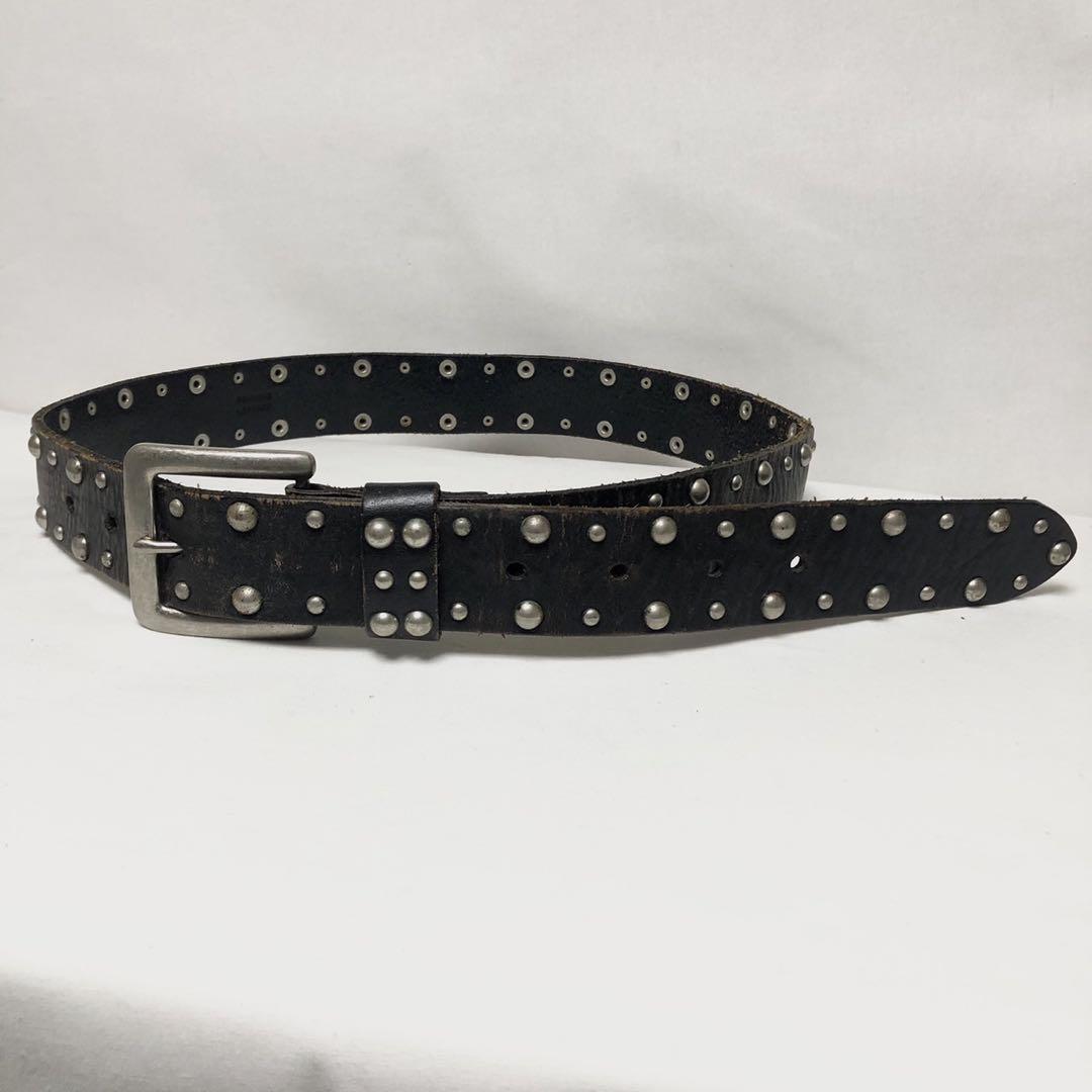 Our Legacy Brown Studded Leather Belt 44.5 Vintage Style