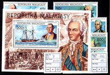 Madagaskar - Mi.-Nr. 742-746 + Block 7 - 200jährige Unabhängigkeit - postfrisch