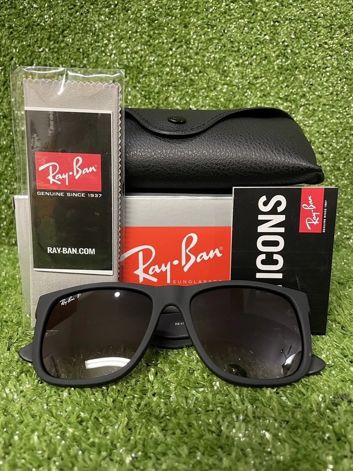 Ray-Ban Justin Sonnenbrille RB4165 schwarz/graue polarisierte Gläser mit Farbverlauf - Bild 2 von 4