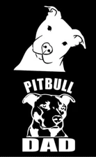 Pitbull Peeking Pit Face Pitbull Dad 2 Pack White Vinyl Decals Car Truck Windows