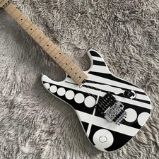 Black  White Electric Guitar Solid Open H Pickups FR Bridge Maple Fretboard