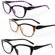 Clear Lens Cateye Glasses With Bifocal Reading Glasses Womens