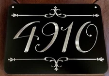 Engraved Personalized Custom House Home Number Street Address Metal Sign 12x9