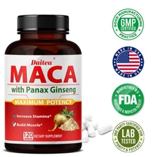 Ginseng And Maca 120 Capsules Increase Endurance Build Muscle Immune Support