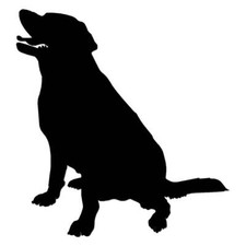 Sitting Dog Labrador, Vinyl Decal Sticker, Multiple Colors & Sizes #6589