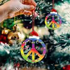 Peace sign Christmas gift Xmas Ornament, Love Peace Merry Christmas Ornament