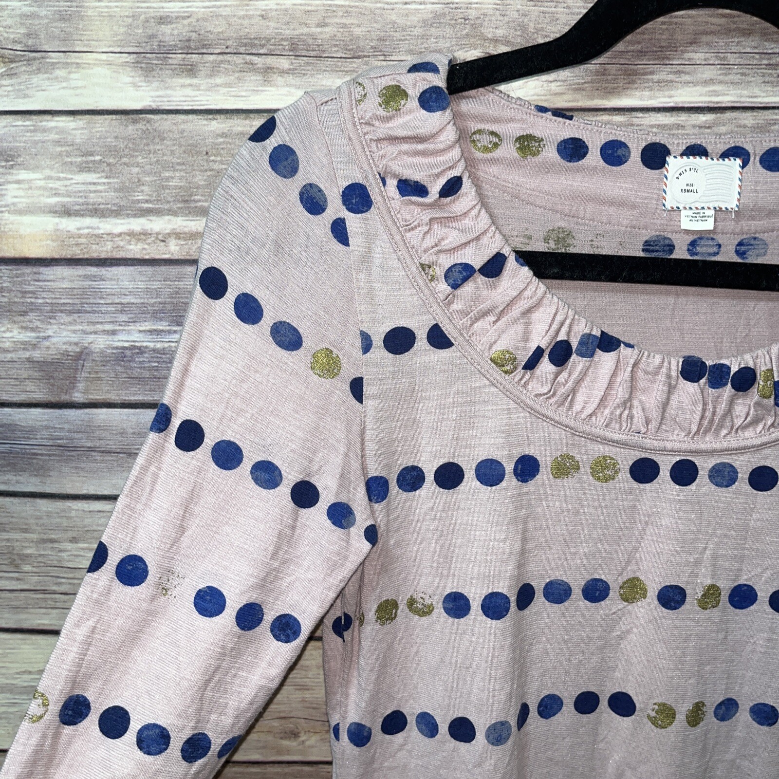 ANTHROPOLOGIE POSTAGE STAMP Blush Pink Polka Dot 3/4 … Gem