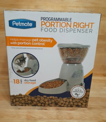 1 [ONE]: PETMATE Dog Cat Programmable Portion Right  Pet Food Dispenser 18 Cups 