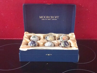 6er SET MOORCROFT KUNSTKERAMIK EIERBECHER von SIAN LEEPER.VERPACKT.2004 NEUWERTIG