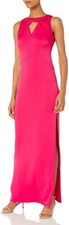 ANTHROPOLOGIE BHLDN SHOSHANNA Fuschia Pink “Annalena” Keyhole Satin Column Dress