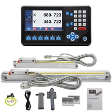 2Axis Multi-function LCD DRO Digital Readout Display 5um Linear scales for Lathe