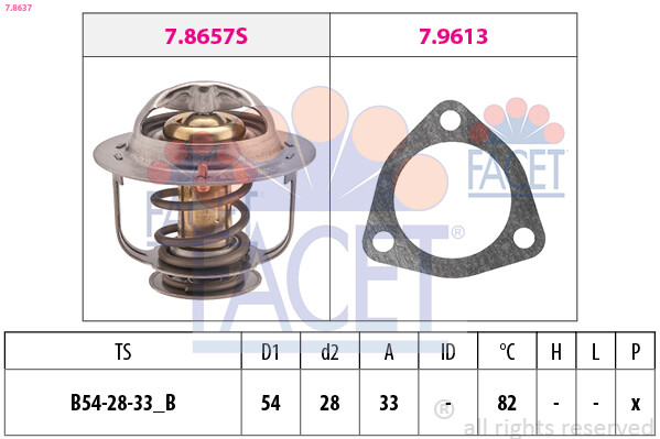 Thermostat de liquide de refroidissement FACET 7.8637, la précision mécanique au service du moteur