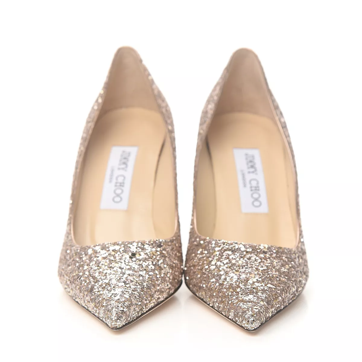 Jimmy Choo Women s Abel Ballet Pink Shadow Coarse Glitter Fabric