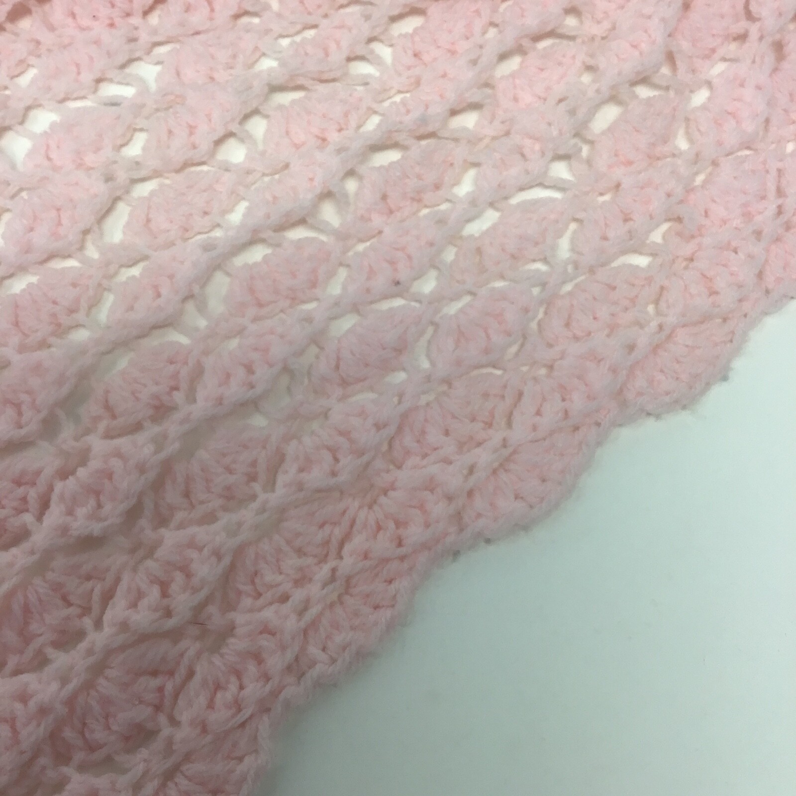 Handmade Vintage Pink Crocheted Baby Sweater fits Newborns or 14-16" Dolls image 10