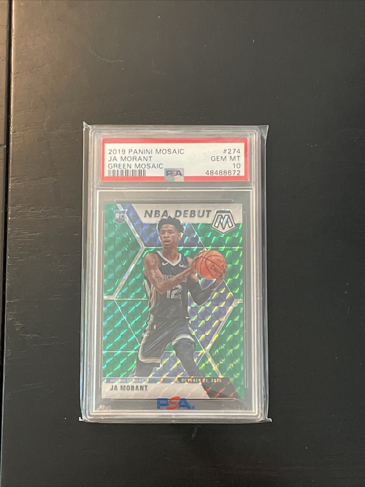 2019 NBA Debut Green Mosaic Ja Morant PSA 10