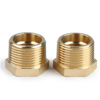 U.S. Solid Brass Fitting Hex Bushing NPT 3/4" Male x 1/2" Female, 2pcs