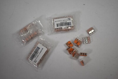 Lot of 40 Wago Lever Nuts 3 COnductor Compact Connectors 221-413 Solid/Stranded
