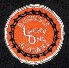 Lucky One Beverages Breuvages Canada - Embroidered Soda Patch c1950's-1960's VGC