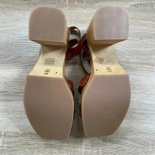 New Free People Mallory Clogs Wood Heel Sandal in Luggage Brown US 11 / EU 41 - Picture 8 of 15