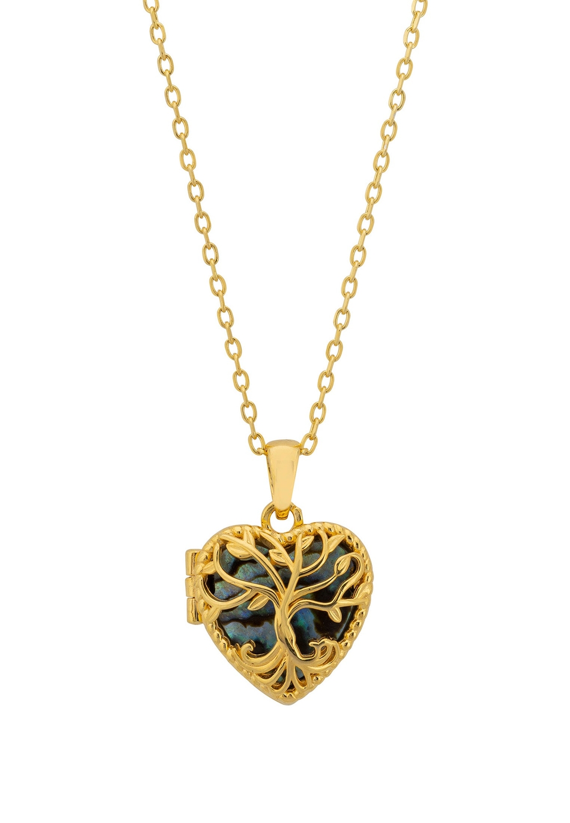 Eterno Radici Medaglione a Cuore Abalone Cover Oro