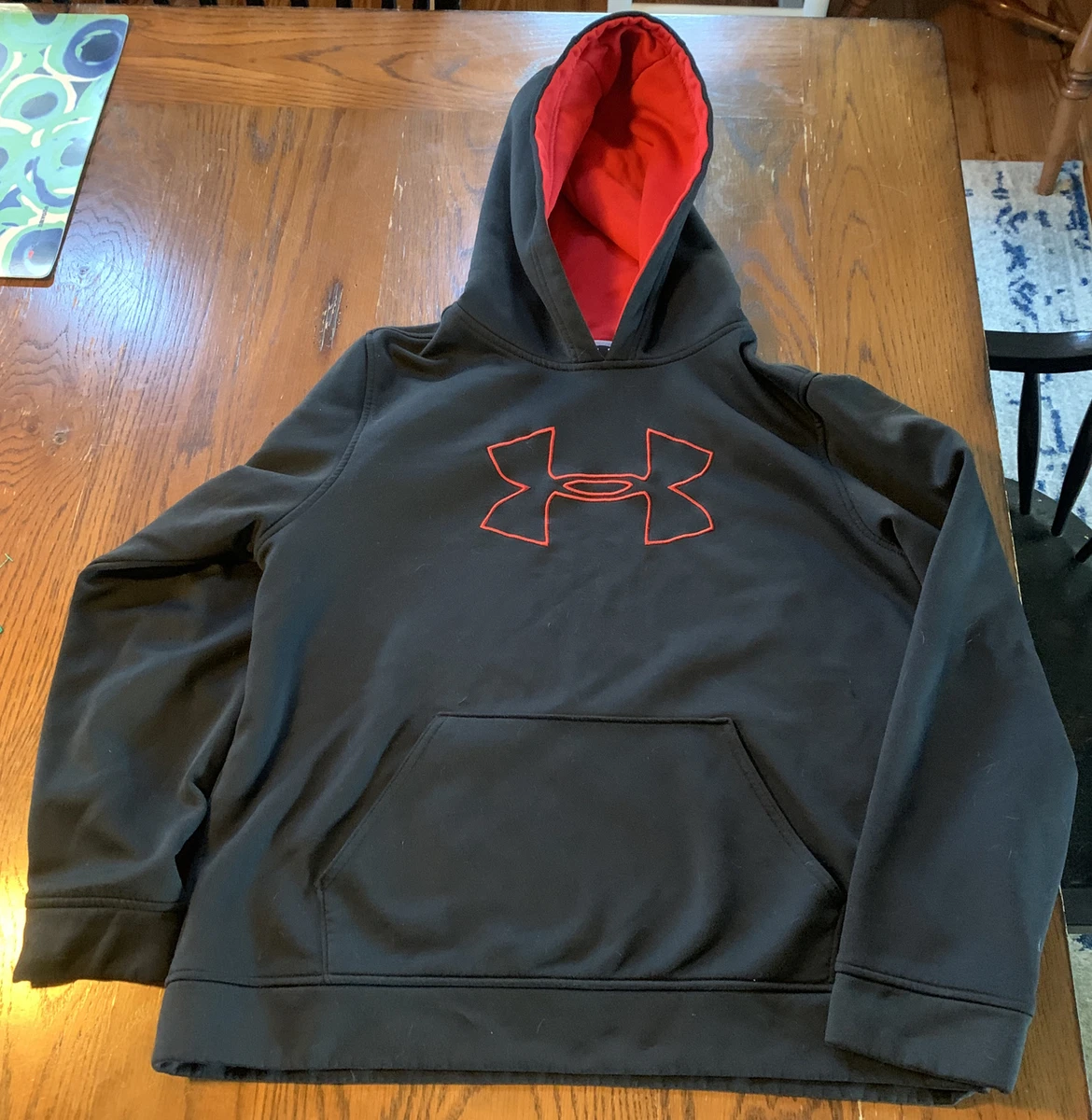 Red and black under armour sales hoodie
