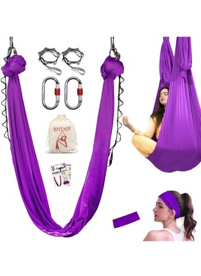 IONTACH Aerial Yoga Hammock, 5.5 Yards Aerial Silks Gymnastics for Home Indoor 