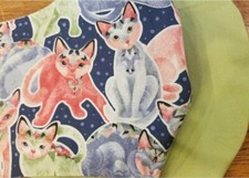 Reversible Adult pastel cats with green mask