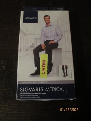 SIGVARIS 822CSLM32 SL Calf Hi Compression Socks 20-30 mmHg Tan-Khaki NEW IN BOX