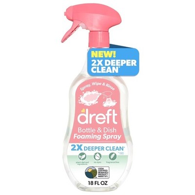 Foaming Baby Bottle and Dish Cleaning Spray Plant-Derived Formula 18 Fl Oz