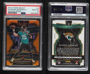 2019 Select Concourse Orange Prizm /49 Gardner Minshew II #10 PSA 10 Rookie RC