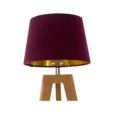Lampshade Tapered Burgundy Velvet Brushed Gold Empire Light Shade