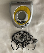 JENSEN Sport Digital AM/FM Radio Silver Yellow SAB-55 TESTED Vintage With Earbud