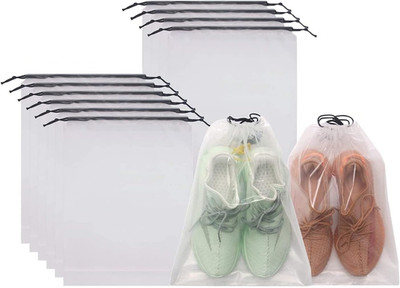 10X Schuhbeutel Mit Zugband PE Schuhtasche, Wasserdichte Kordeltasche, Multifunk