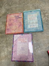 3 Vintage Continuous Follow the Line Designs Patterns Quilting Sewing Books