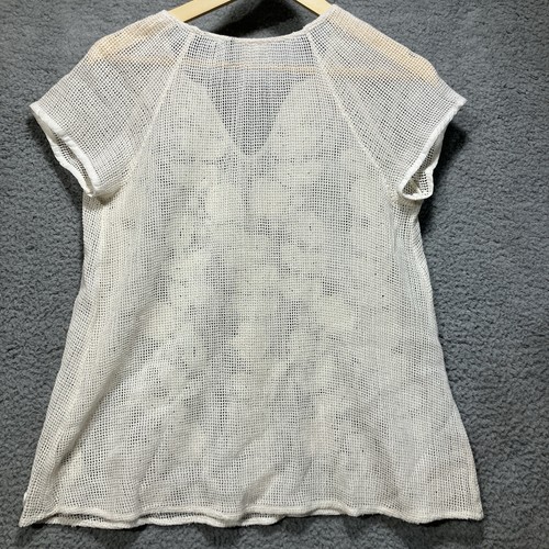 Akemi + Kin Top Womens Small White Crochet Beach Cottagecore Boho Bloomcore - Picture 3 of 8