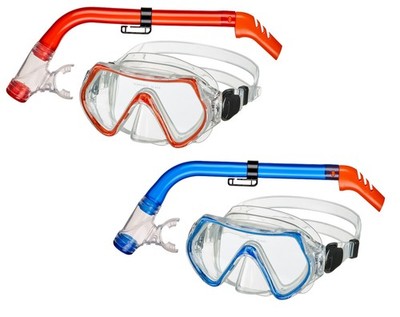 BECO Kinder Schnorchel-Set Taucherbrille  Ancona 4+ rot / blau