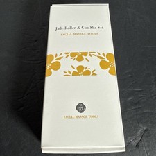 Jade Roller Gua Sha Set for Skin Care Puffiness Relief White Gold In Gift Box