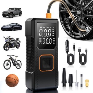 Tire Inflator Portable Air Compressor, 150PSI Cordless/12V DC Air Pump for Ca...