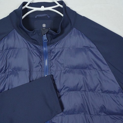 G/FORE Mens Hybrid Puffer Jacket Navy Blue XXL Quilted Full Zip Golf Jacket