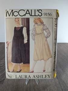 Vtg McCall's 9156 Laura Ashley Sewing Pattern Misses Blouse Jumper 1984 sz 12