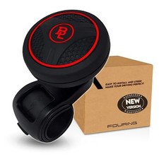 BL Steering Wheel Knob Spinner - Universal Non-Slip Fit, ABS  Silicone Red